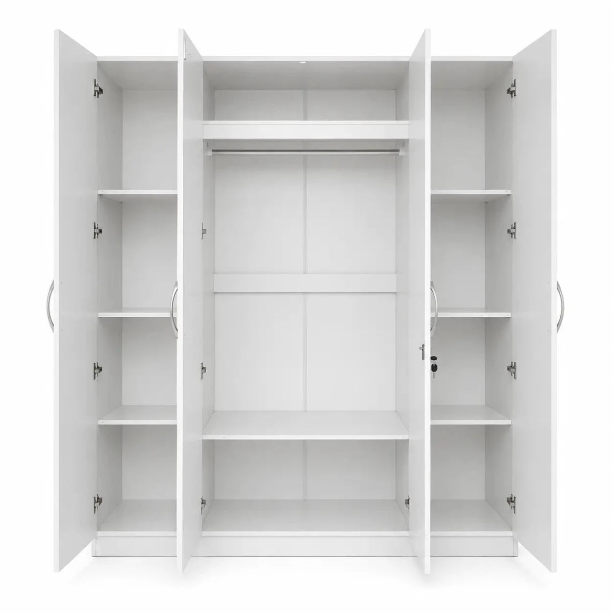 Homebox Oasis King Bedroom Set with Dresser & Wardrobe | White, 180x200 cm - used 8 months - Al Thahani Furniture
