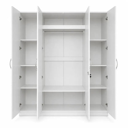 Homebox Oasis King Bedroom Set with Dresser & Wardrobe | White, 180x200 cm - used 8 months - Al Thahani Furniture