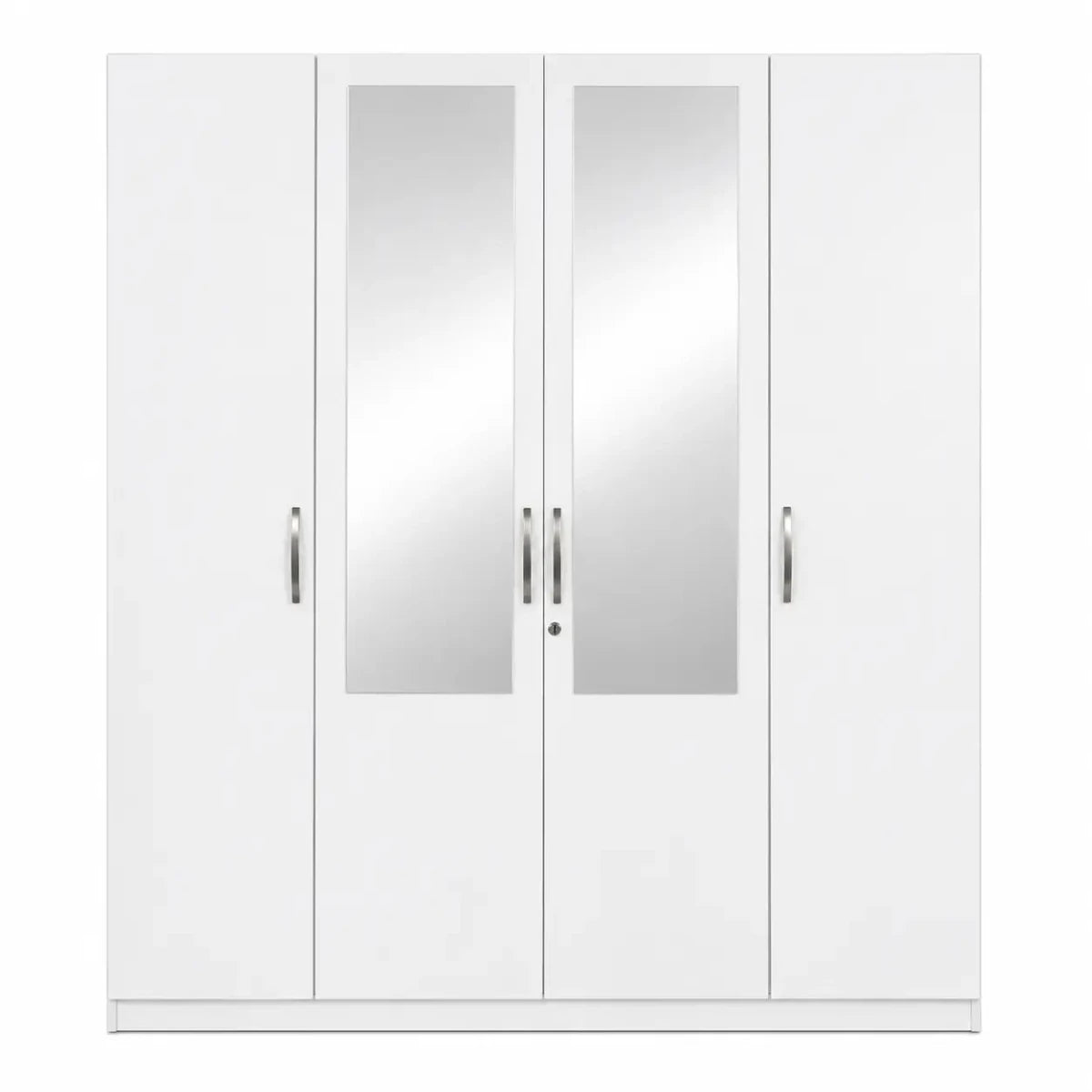 Homebox Oasis King Bedroom Set with Dresser & Wardrobe | White, 180x200 cm - used 8 months - Al Thahani Furniture