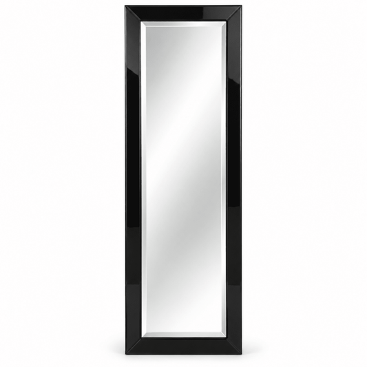 Homes r Us Black Cheval Bevelled Full-Length Mirror – 40 × 150 cm - Al Thahani Furniture