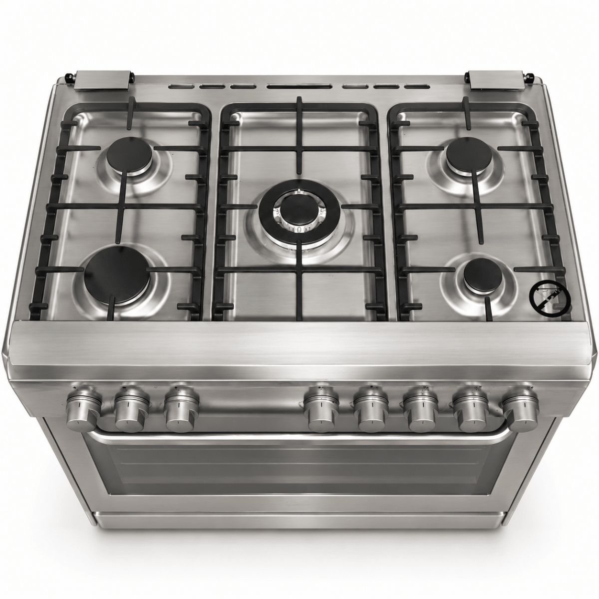 Hoover FGC9060-3DE 90cm 5-Burner Gas Cooker with Electric Oven – Stainless Steel - Al Thahani Furniture