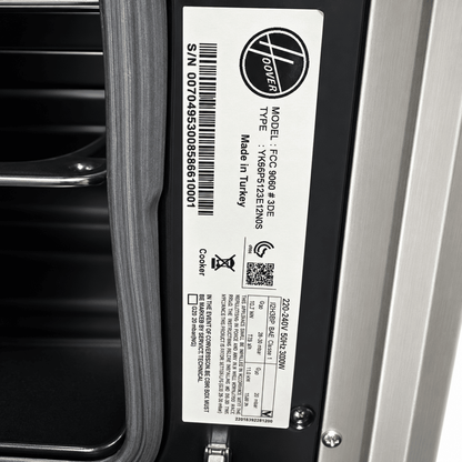 Hoover FGC9060-3DE 90cm 5-Burner Gas Cooker with Electric Oven – Stainless Steel - Al Thahani Furniture