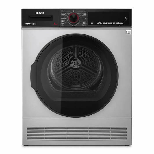 Hoover HCD-V812-S 8kg Condenser Tumble Dryer | 16 Programs, Sensor Drying, Silver - used 4 months - Al Thahani Furniture