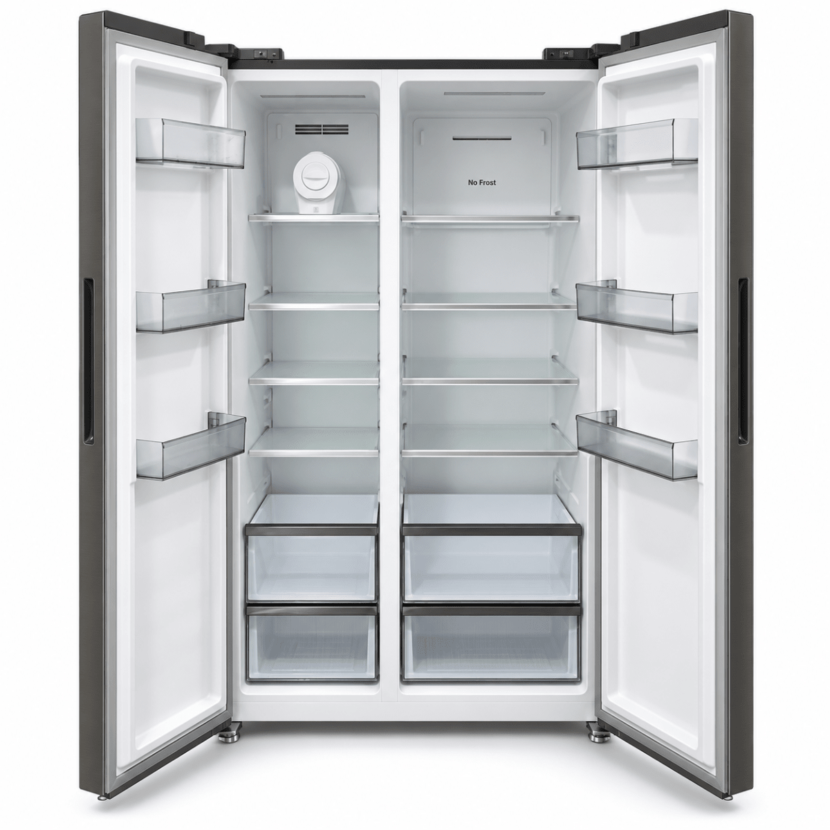 Hoover HSB-M682-S 682L Side-by-Side Refrigerator – Inox / Dark Silver - Al Thahani Furniture