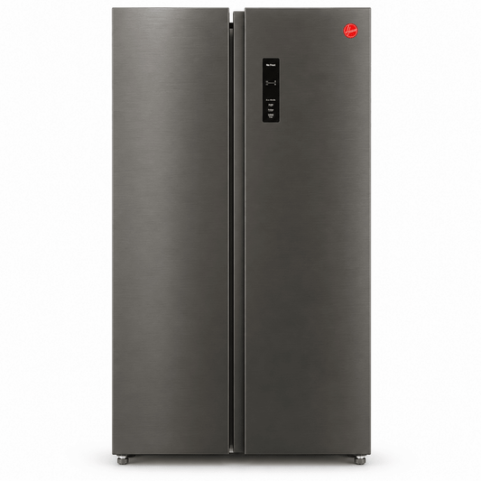 Hoover HSB-M682-S 682L Side-by-Side Refrigerator – Inox / Dark Silver - Al Thahani Furniture