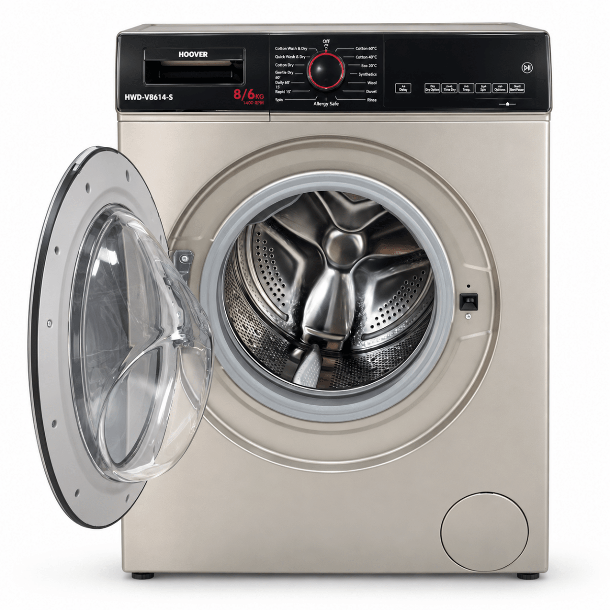 Hoover HWD-V8614-S 8kg / 6kg Front Load Washer Dryer – Silver - Al Thahani Furniture