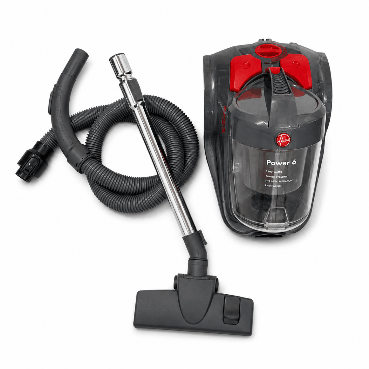 Hoover Power 6 CDCY-P6ME 2200W Bagless Canister Vacuum Cleaner – Grey &amp; Red - Al Thahani Furniture