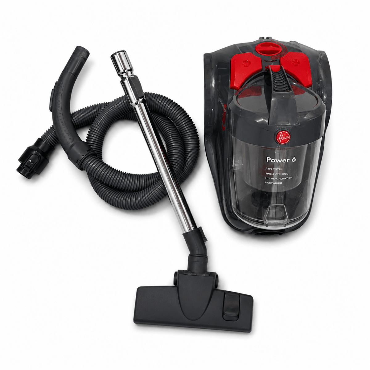 Hoover Power 6 CDCY-P6ME 2200W Bagless Canister Vacuum Cleaner – Grey &amp; Red - Al Thahani Furniture