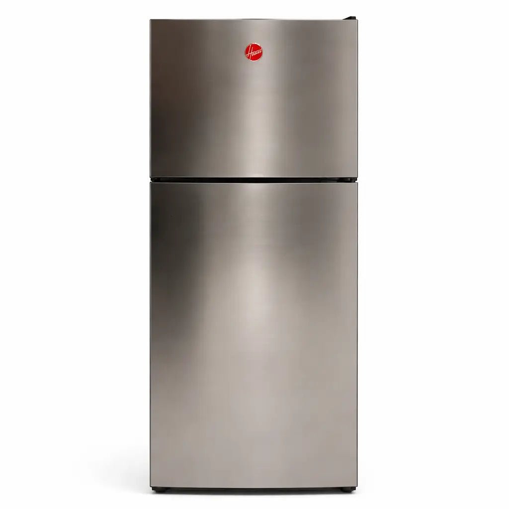 Hoover Top Mount Refrigerator – Stainless Steel – 375 Liters – Used 8 Months (Excellent Condition) - althahanifurniture