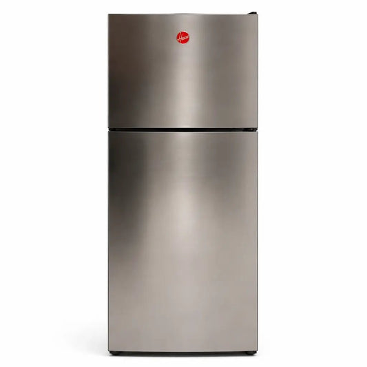 Hoover Top Mount Refrigerator – Stainless Steel – 375 Liters – Used 8 Months (Excellent Condition) - althahanifurniture