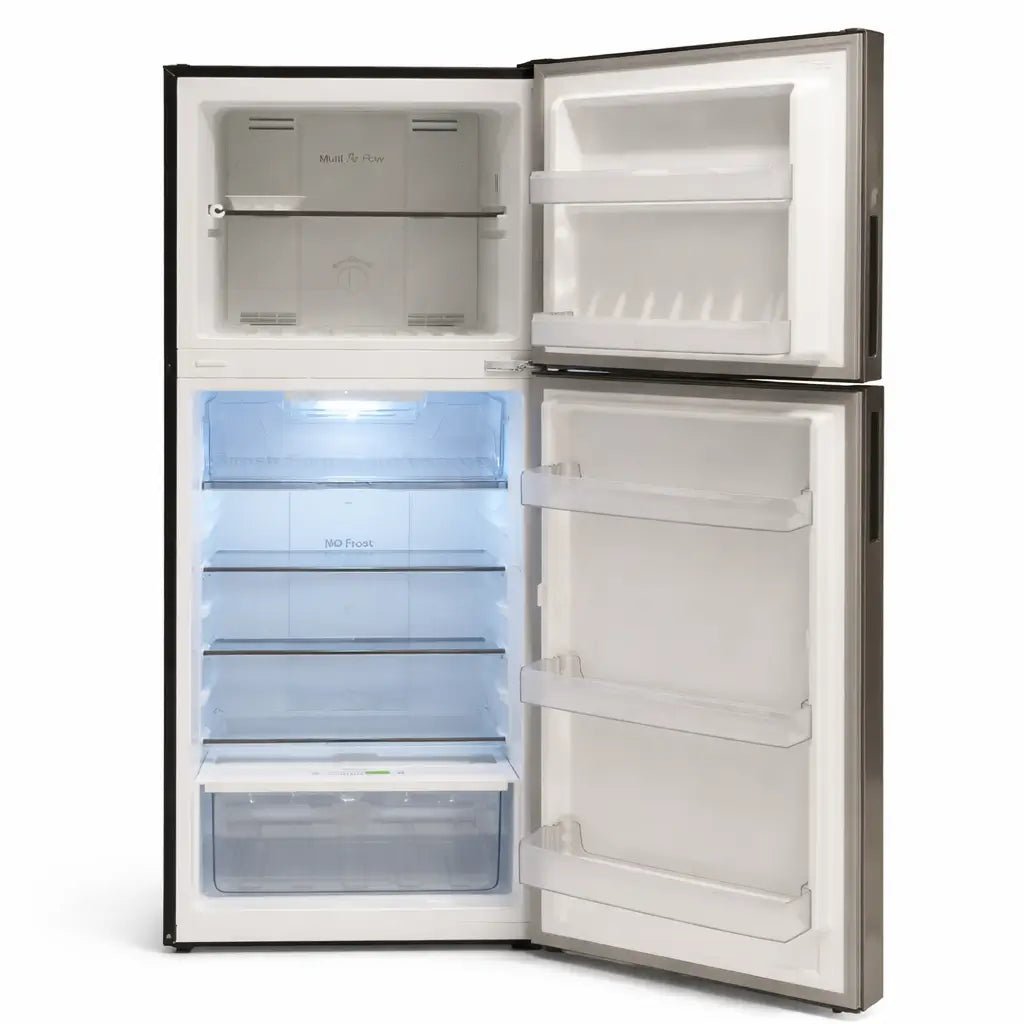 Hoover Top Mount Refrigerator – Stainless Steel – 375 Liters – Used 8 Months (Excellent Condition) - althahanifurniture