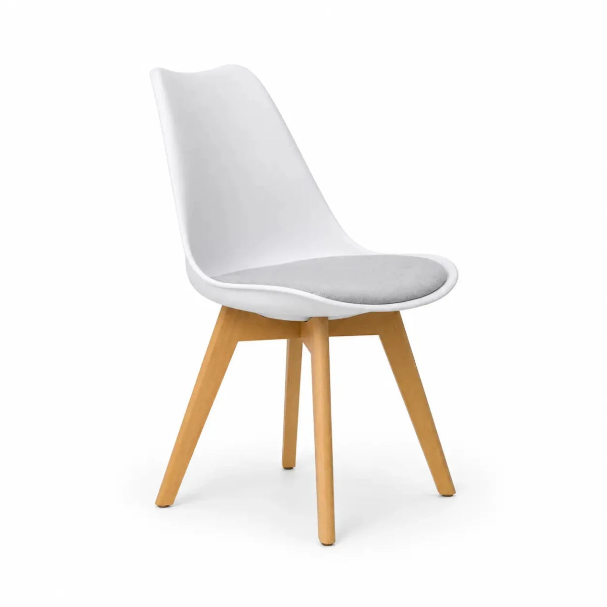 IHANA HANA Dining Chair | White, Solid Beech Wood Legs, Mid-Century Modern - used 4 months - Al Thahani Furniture