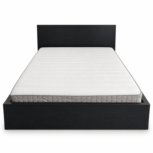 IKEA 160 × 200 cm Double Bed with Mattress – Black-Brown - Al Thahani Furniture