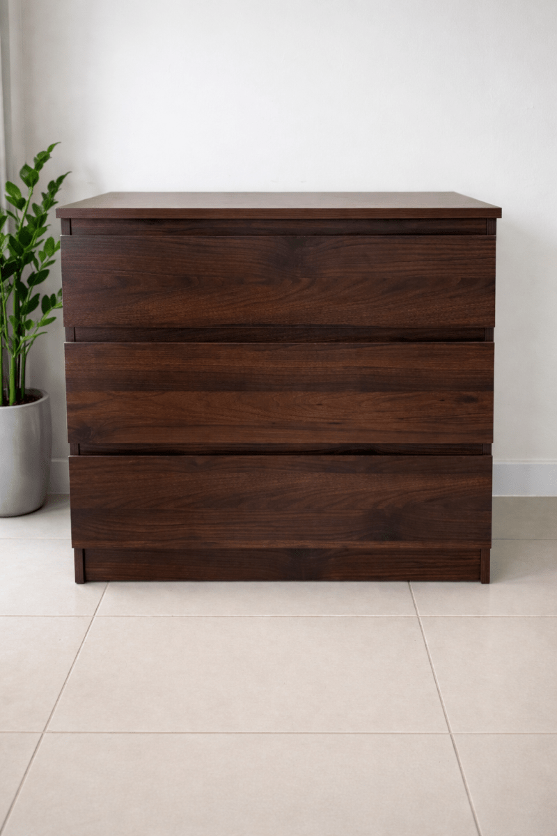 IKEA 3 - Drawer Chest | Rich Brown Finish | Space - Smart Storage - althahanifurniture