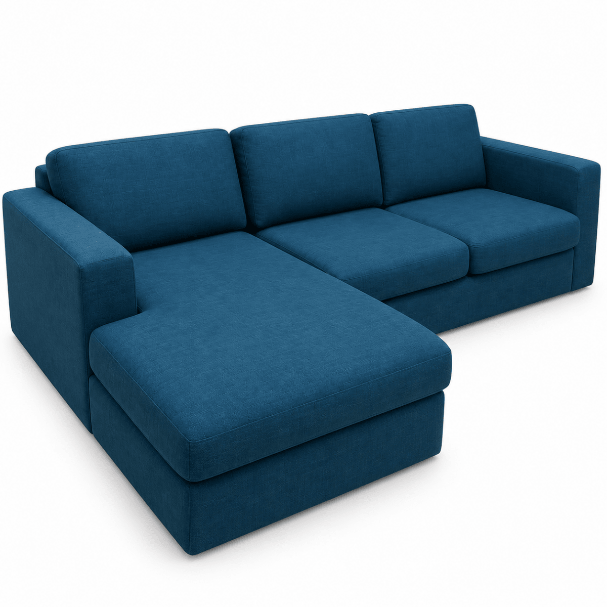 IKEA 3-Seat Sofa with Chaise Longue – Dark Blue - Al Thahani Furniture