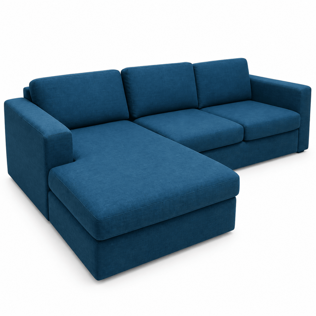 IKEA 3-Seater L-Shaped Sofa with Chaise Longue – Blue - Al Thahani Furniture
