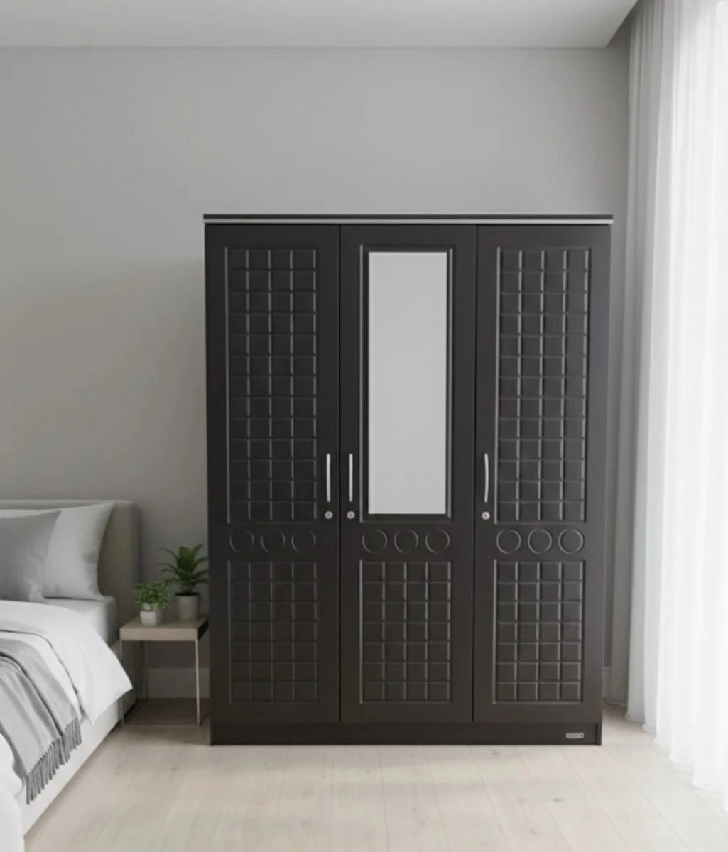 IKEA 3‑Door Wardrobe with Mirror - althahanifurniture