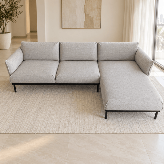 IKEA ÄPPLARYD 3-Seater Sofa with Reversible Chaise Longue – Lejde Light Grey – 290 cm - Al Thahani Furniture