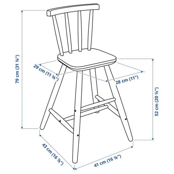 IKEA AGAM Junior Chair in White Solid Wood | Sturdy & Timeless - althahanifurniture