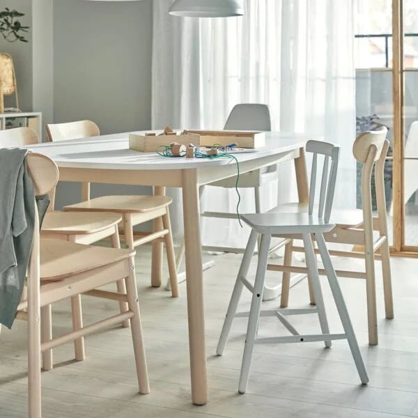 IKEA AGAM Junior Chair in White Solid Wood | Sturdy & Timeless - althahanifurniture