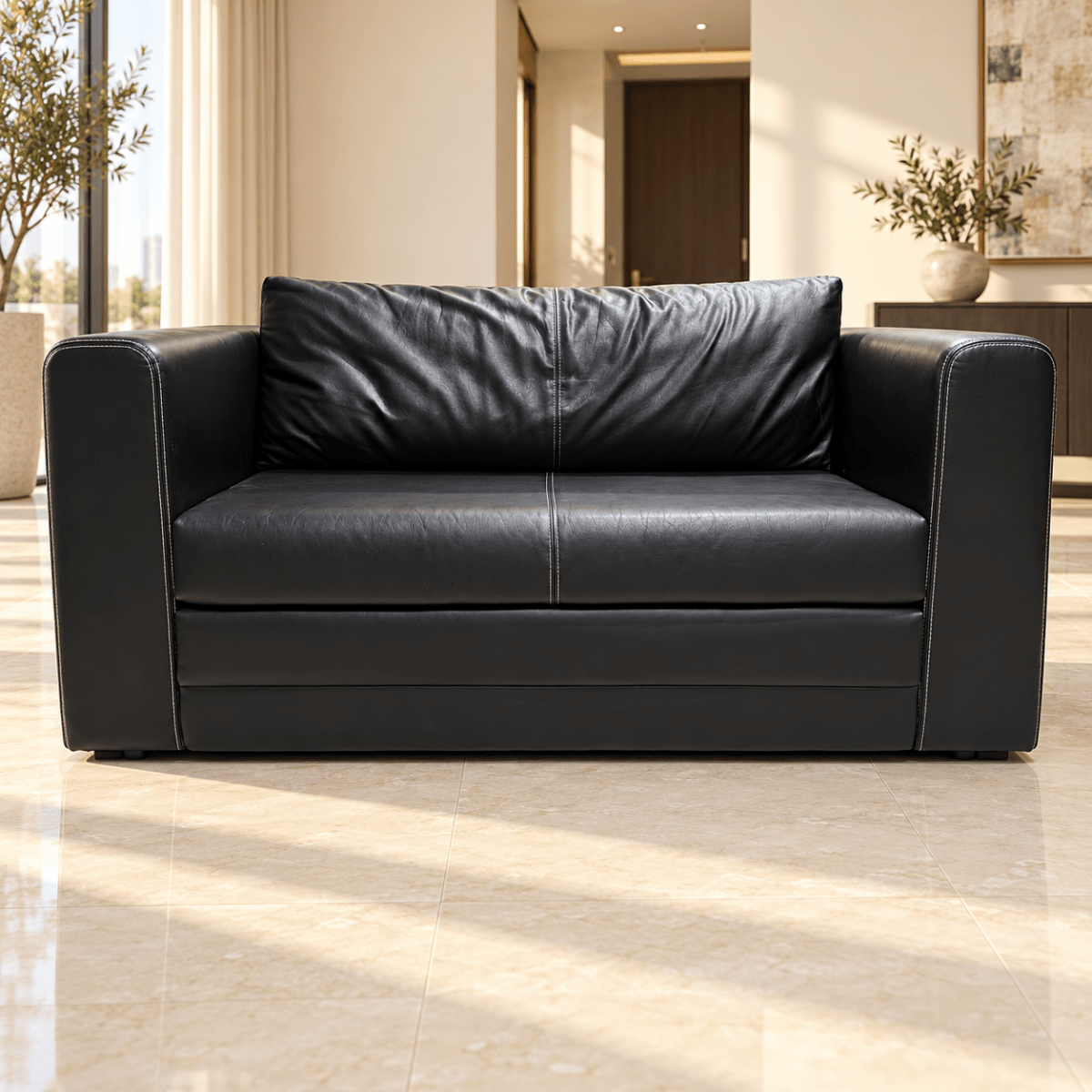 IKEA ASKEBY 2-Seater Convertible Sofa Bed – Black – 149 cm - Al Thahani Furniture