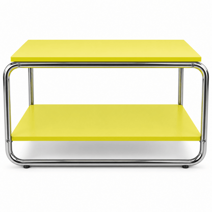IKEA BAGGBODA Side Table – Light Yellow & Chrome – 71 × 50 cm - Al Thahani Furniture