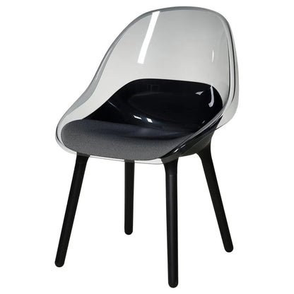 IKEA BALTSAR Chair | Transparent Polycarbonate Shell & Beech Legs | Black Cushion - althahanifurniture