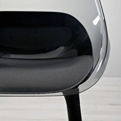 IKEA BALTSAR Chair | Transparent Polycarbonate Shell & Beech Legs | Black Cushion - althahanifurniture
