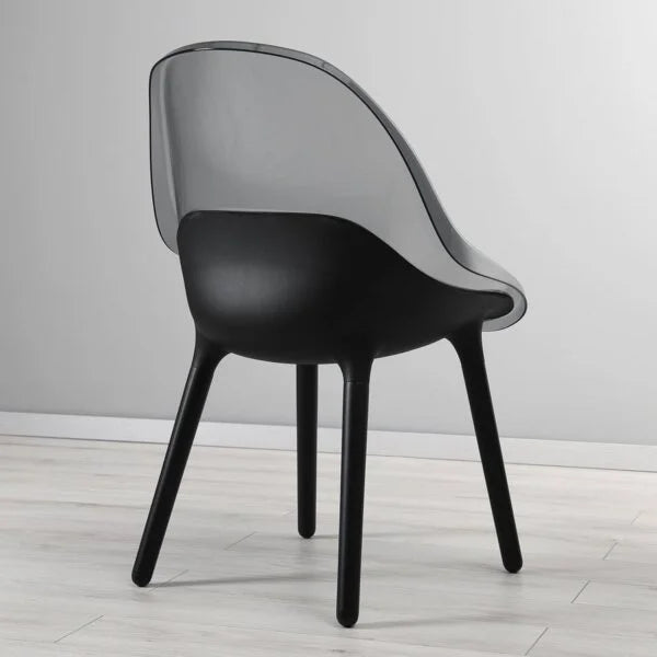 IKEA BALTSAR Chair | Transparent Polycarbonate Shell & Beech Legs | Black Cushion - althahanifurniture