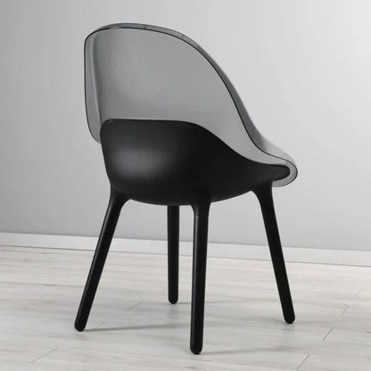 IKEA BALTSAR Chair | Transparent Polycarbonate Shell & Beech Legs | Black Cushion - althahanifurniture