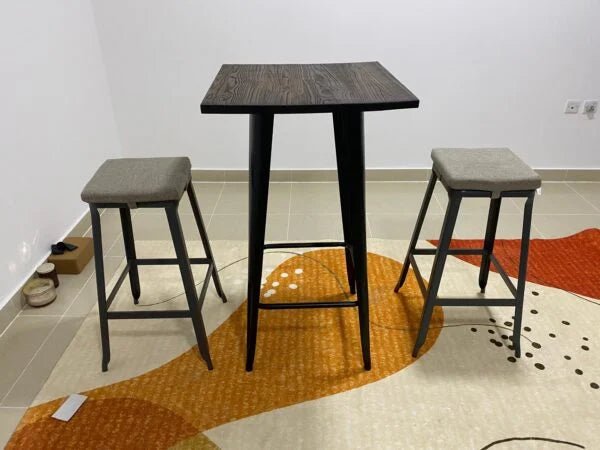 IKEA Bar Height Table Set | Modern Industrial Compact Dining - althahanifurniture