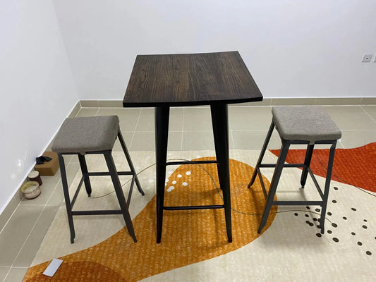 IKEA Bar Height Table Set | Modern Industrial Compact Dining - althahanifurniture