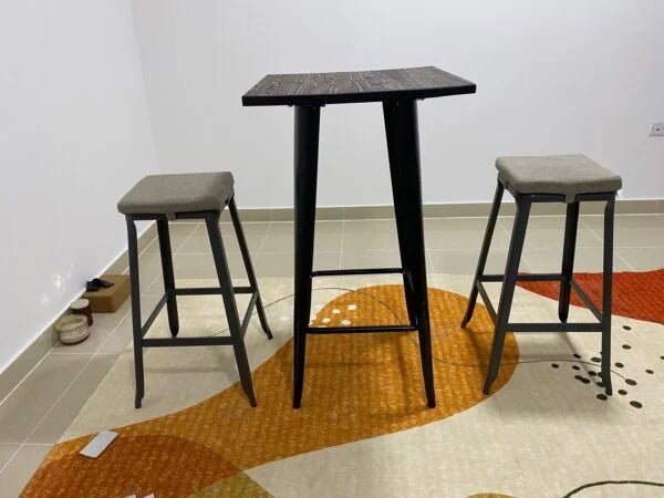 IKEA Bar Height Table Set | Modern Industrial Compact Dining - althahanifurniture