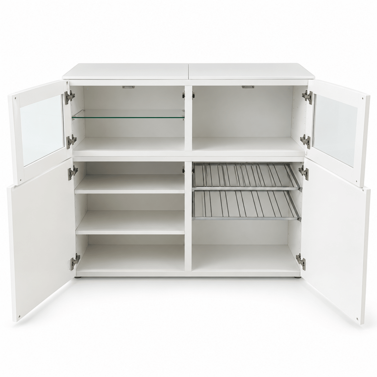 IKEA BESTÅ Storage & Display Cabinet with Glass Doors – White – 120 × 42 × 102 cm - Al Thahani Furniture