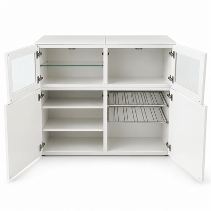 IKEA BESTÅ Storage & Display Cabinet with Glass Doors – White – 120 × 42 × 102 cm - Al Thahani Furniture