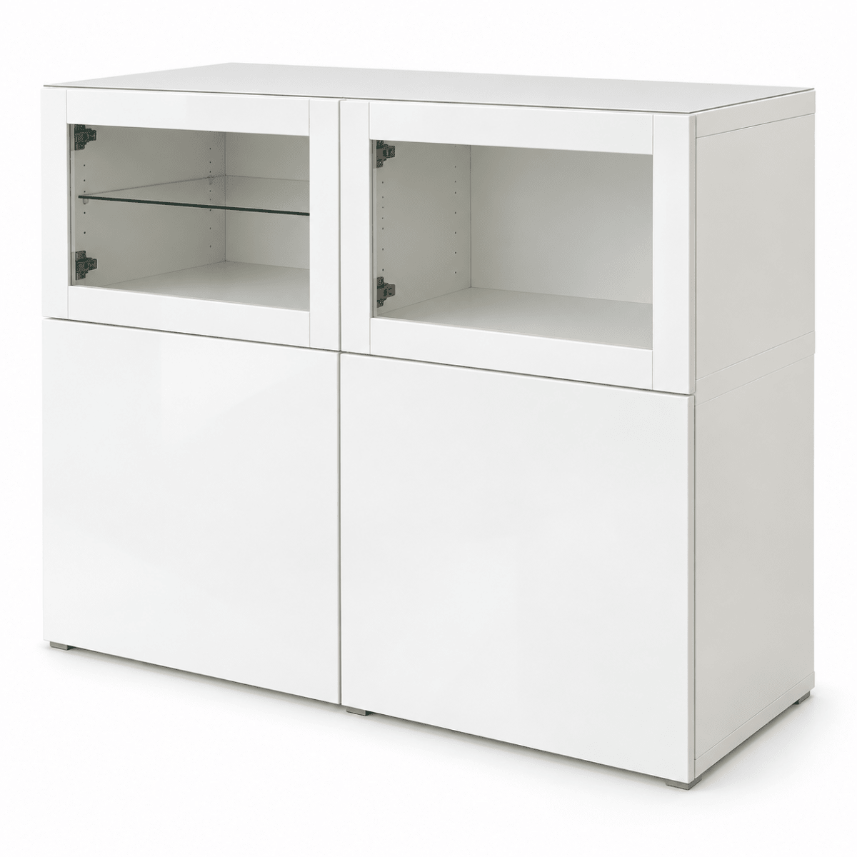 IKEA BESTÅ Storage & Display Cabinet with Glass Doors – White – 120 × 42 × 102 cm - Al Thahani Furniture
