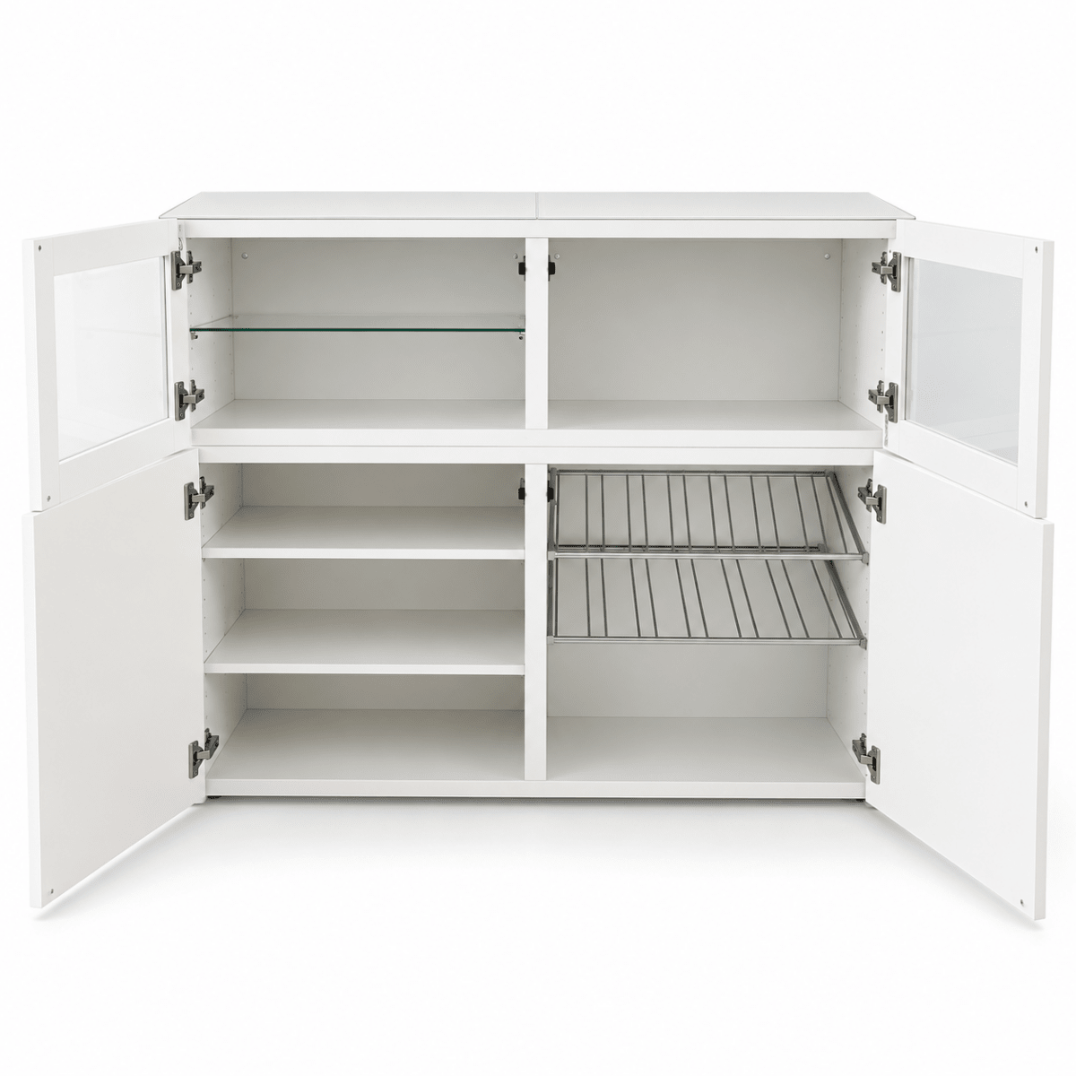 IKEA BESTÅ Storage & Display Cabinet with Glass Doors – White – 120 × 42 × 102 cm - Al Thahani Furniture