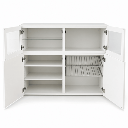 IKEA BESTÅ Storage & Display Cabinet with Glass Doors – White – 120 × 42 × 102 cm - Al Thahani Furniture