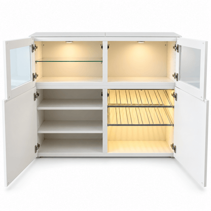 IKEA BESTÅ Storage & Display Cabinet with Glass Doors – White – 120 × 42 × 102 cm - Al Thahani Furniture