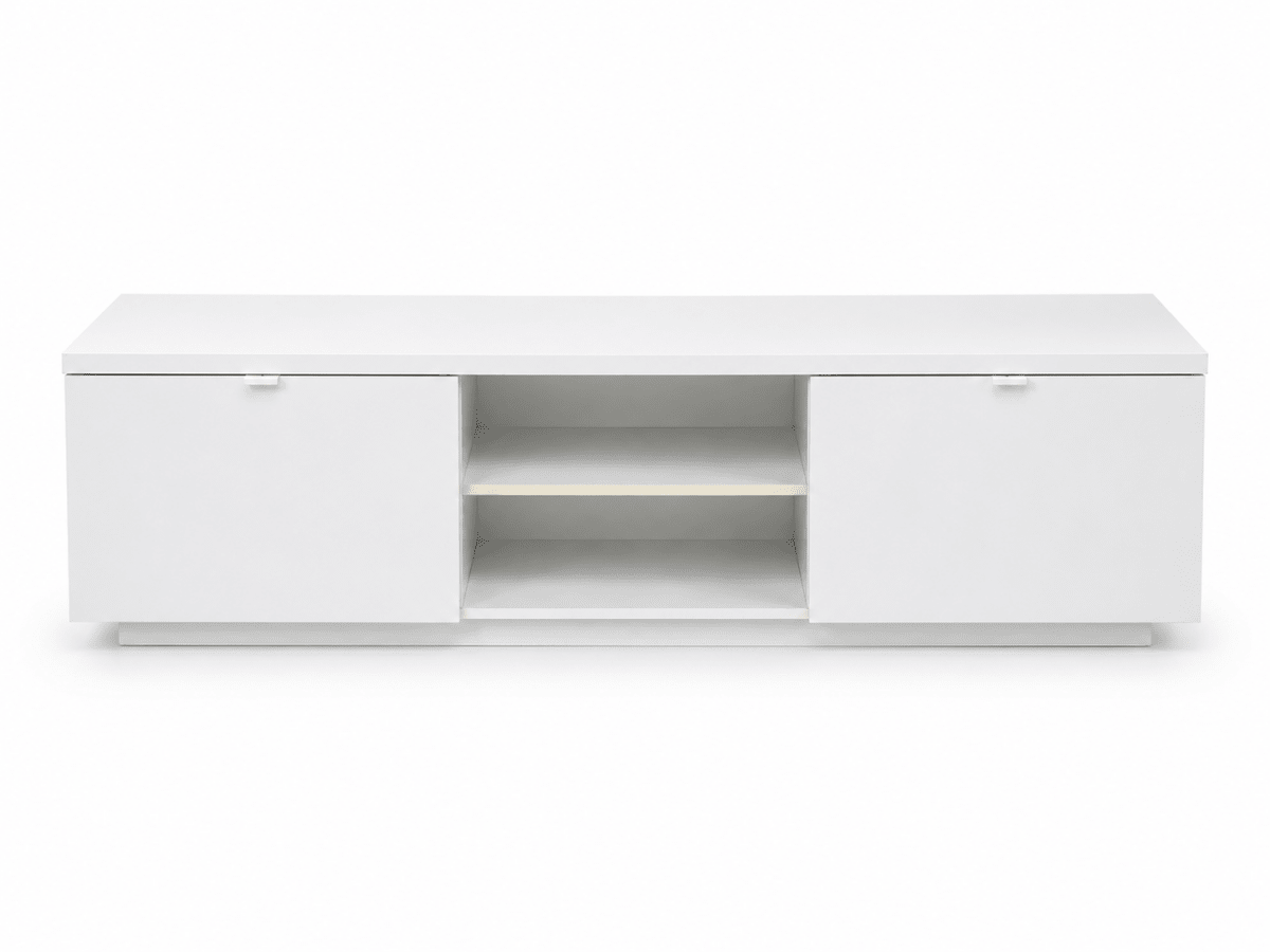 IKEA BESTÅ TV Bench with 2 Cabinets and Open Shelves | White, 180x42x38 cm - Al Thahani Furniture