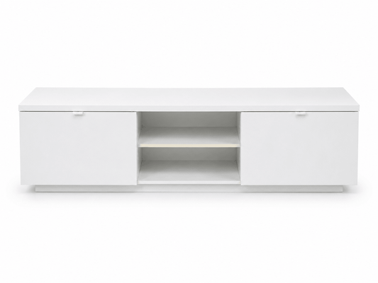 IKEA BESTÅ TV Bench with 2 Cabinets and Open Shelves | White, 180x42x38 cm - Al Thahani Furniture