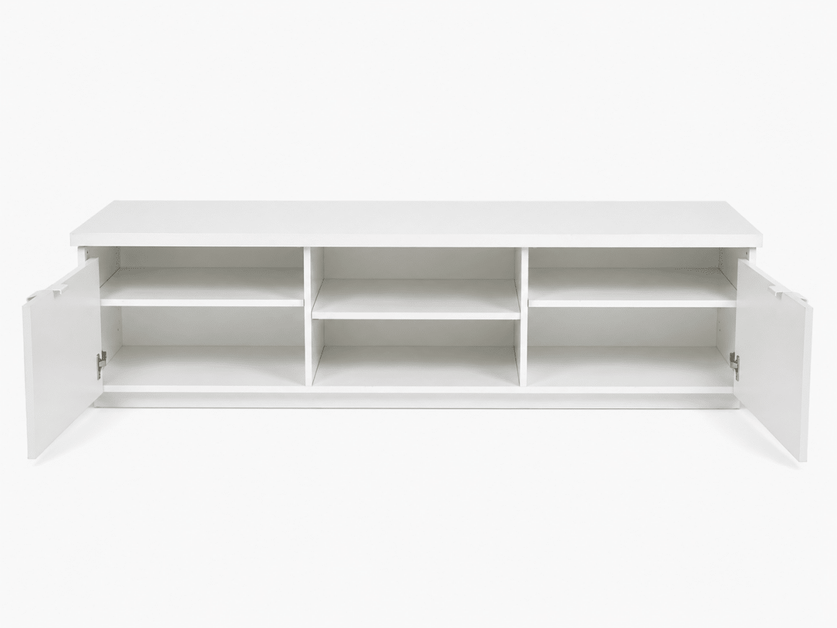 IKEA BESTÅ TV Bench with 2 Cabinets and Open Shelves | White, 180x42x38 cm - Al Thahani Furniture