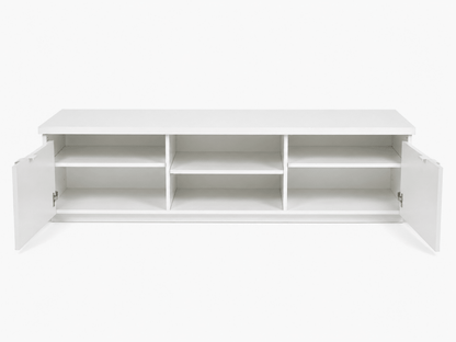 IKEA BESTÅ TV Bench with 2 Cabinets and Open Shelves | White, 180x42x38 cm - Al Thahani Furniture