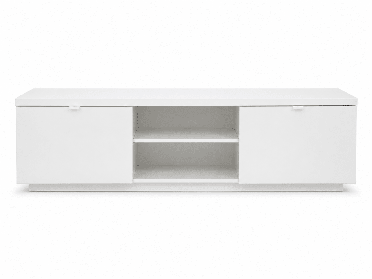 IKEA BESTÅ TV Bench with 2 Cabinets and Open Shelves | White, 180x42x38 cm - Al Thahani Furniture