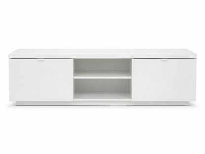 IKEA BESTÅ TV Bench with 2 Cabinets and Open Shelves | White, 180x42x38 cm - Al Thahani Furniture