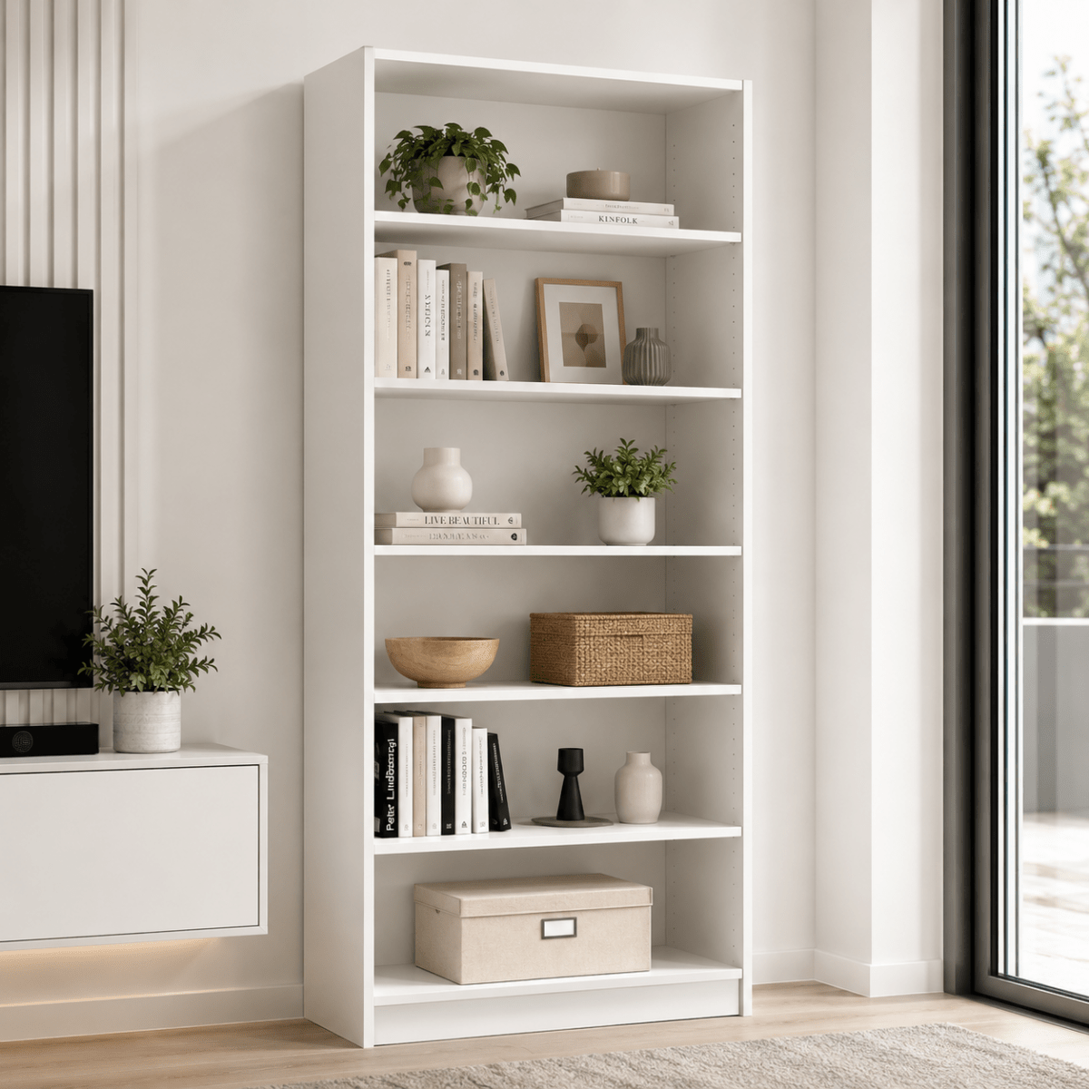 IKEA BILLY Bookcase | White, 80x28x202 cm - used 4 months - Al Thahani Furniture