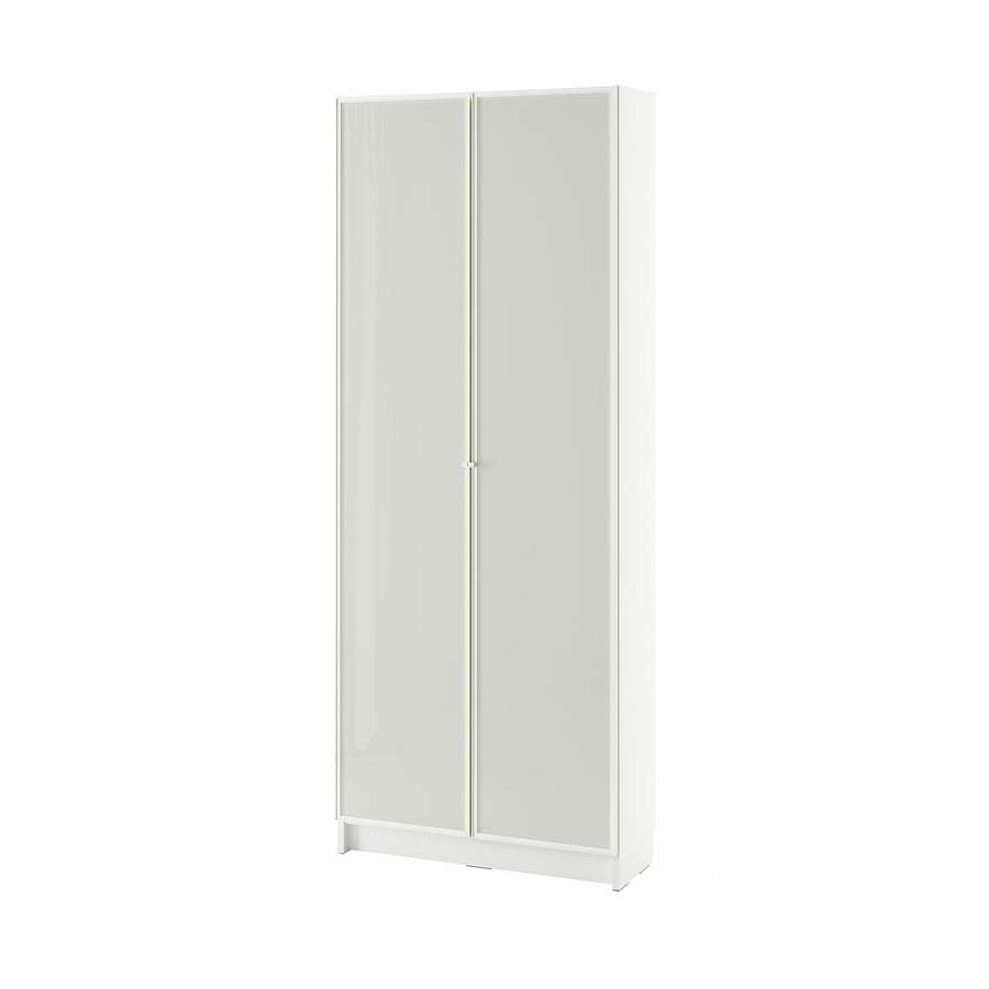IKEA BILLY / HÖGBO Bookcase with Glass Doors – White, 80x30x202 cm - althahanifurniture