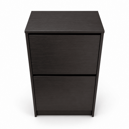 IKEA BISSA 2-Compartment Shoe Cabinet – Black-Brown – 49 × 28 × 93 cm - Al Thahani Furniture