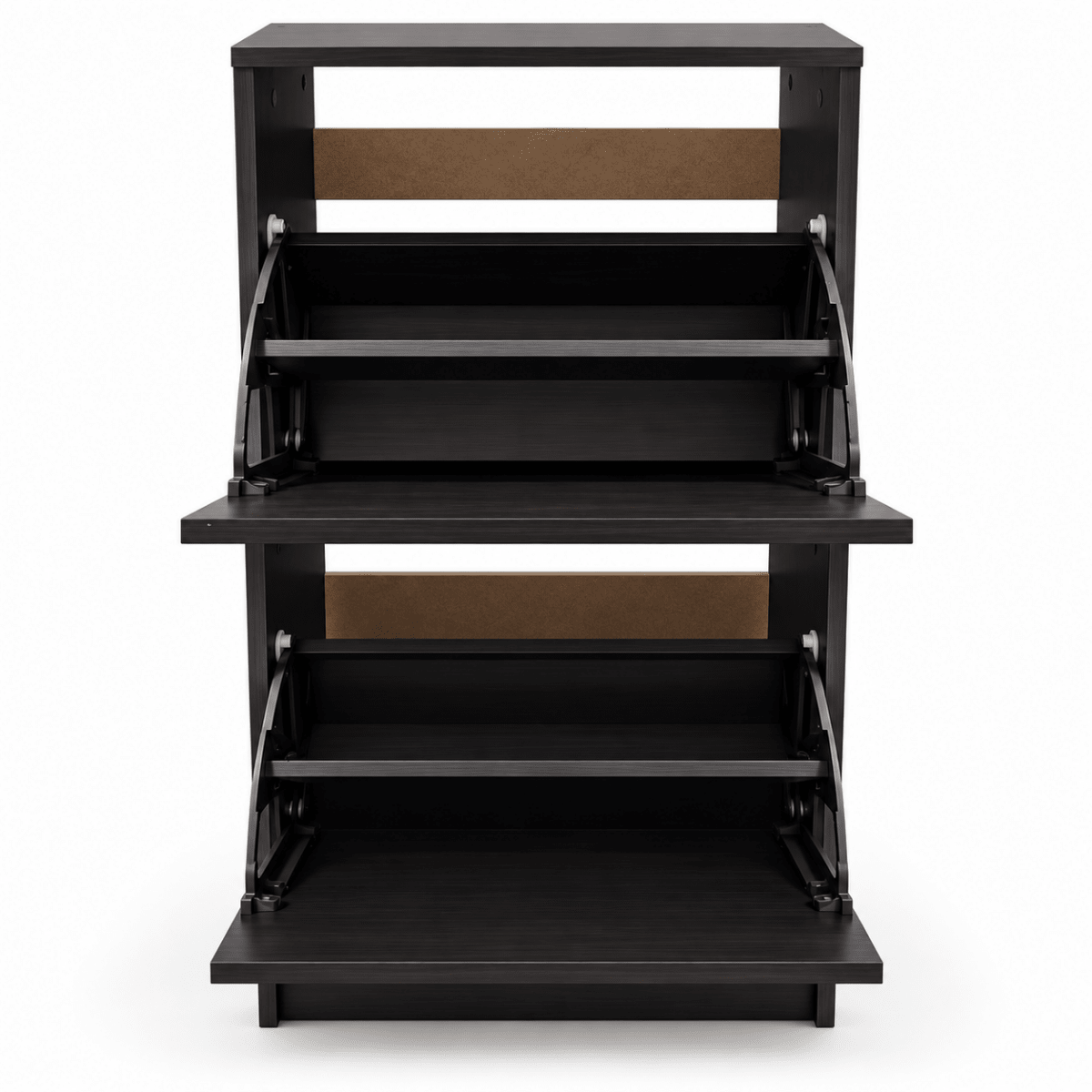 IKEA BISSA 2-Compartment Shoe Cabinet – Black-Brown – 49 × 28 × 93 cm - Al Thahani Furniture