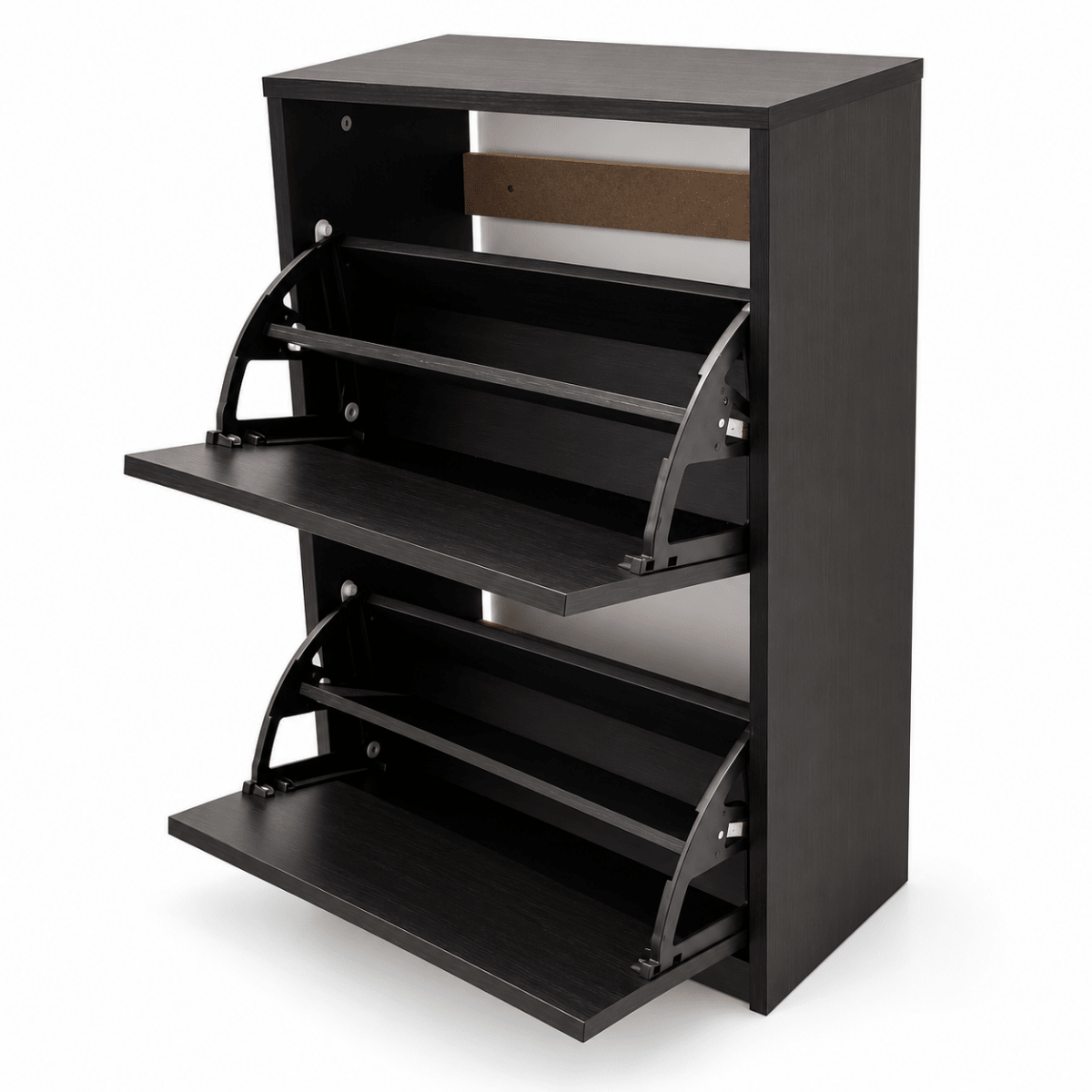 IKEA BISSA 2-Compartment Shoe Cabinet – Black-Brown – 49 × 28 × 93 cm - Al Thahani Furniture